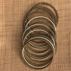 Cost Plus World Market Gold and Silver Bangle Set